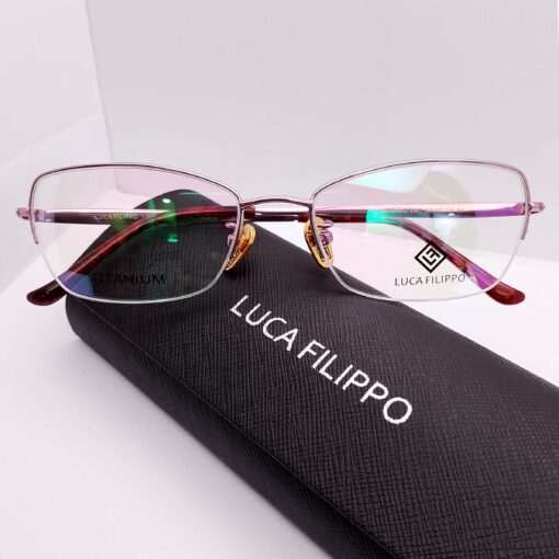 LF8307 Luca Filippo Titanium Half Rim Pink/Silver
