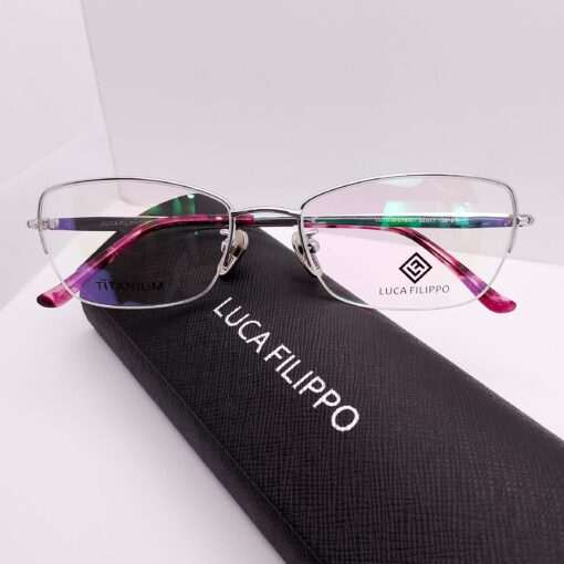LF8307 Luca Filippo Titanium Half Rim Silver