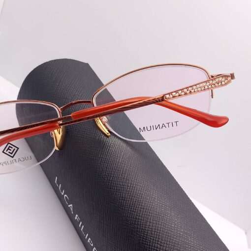 LF8310 Luca Filippo Titanium Half Rim Glossy Brown