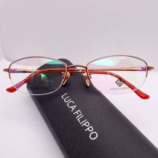 LF8310 Luca Filippo Titanium Half Rim Glossy Brown