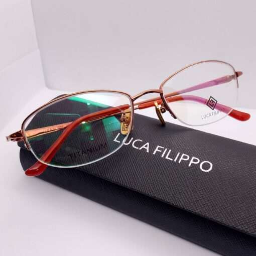 LF8310 Luca Filippo Titanium Half Rim Glossy Brown