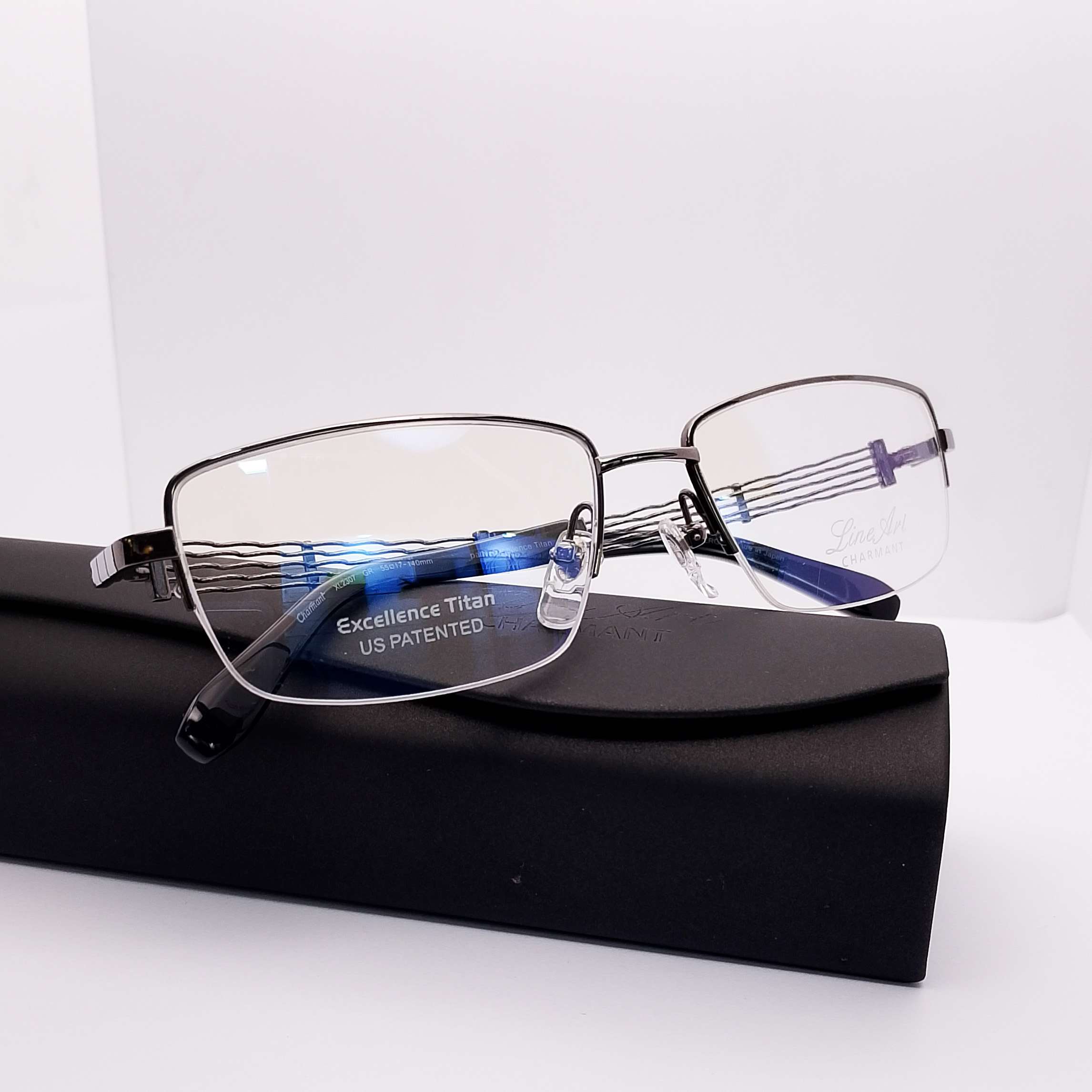 XL2307 Line Art by Charmant Titanium Half Rim - Image 4