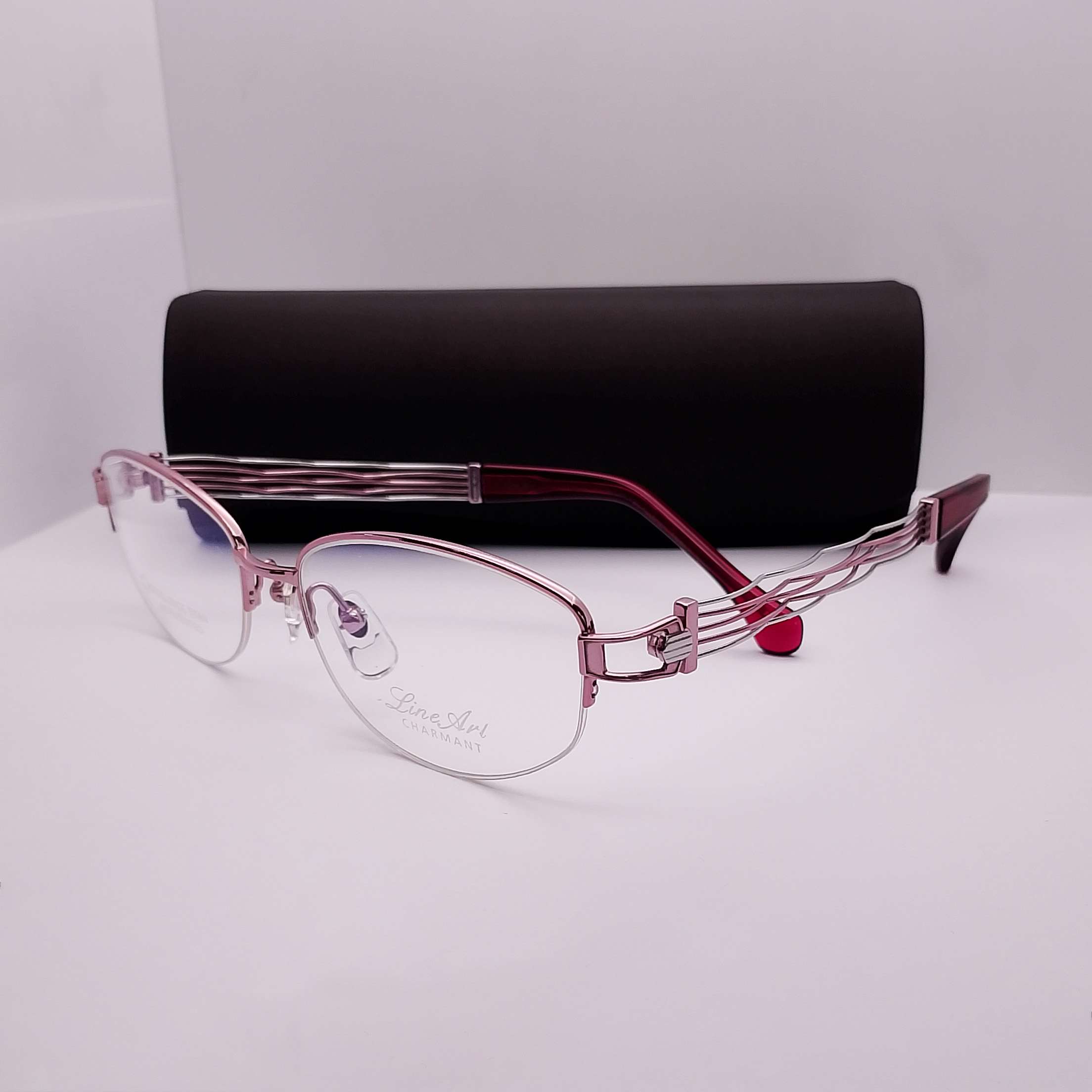 XL1438 Line Art by Charmant Titanium Half Rim