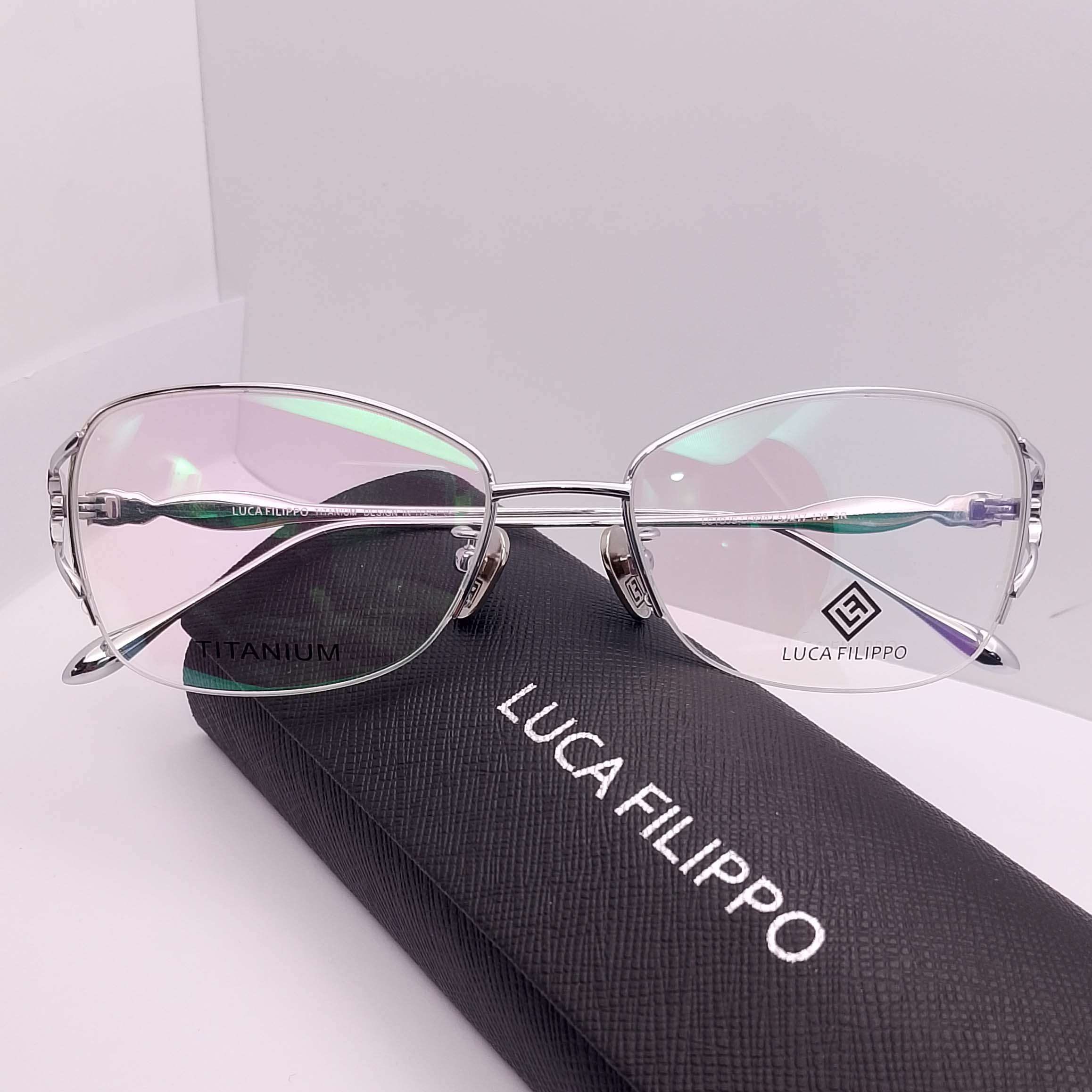 LF8303 Luca Filippo Titanium Half Rim Silver - Image 3