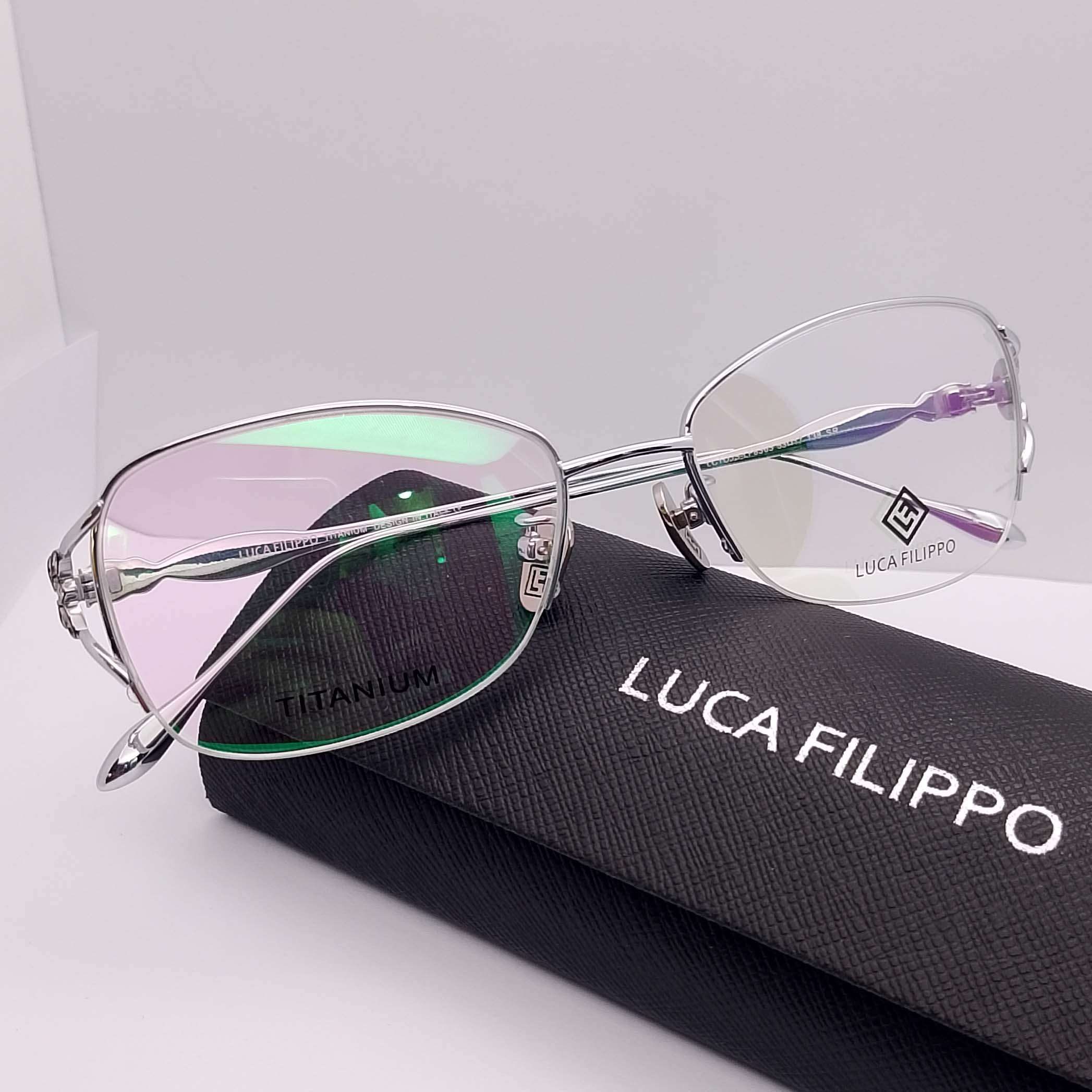 LF8303 Luca Filippo Titanium Half Rim Silver - Image 4