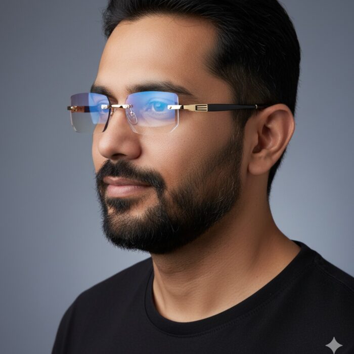 Luxury Rimless Anti Blue - V007-Gold