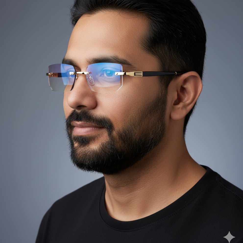 Luxury Rimless Anti Blue - V007-Gold