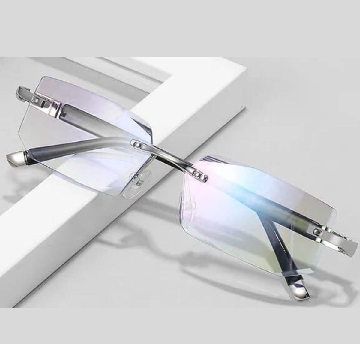 Luxury Rimless Anti Blue - V007-Silver - Image 2