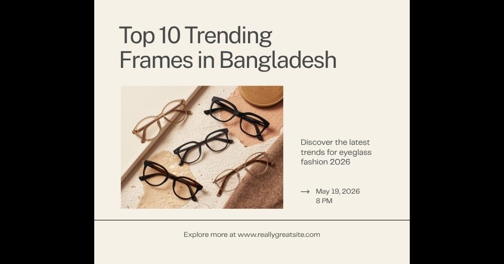 Premium metal and titanium eyeglass frames trending in Bangladesh 2026 - rimless aviator - Nine Optic
