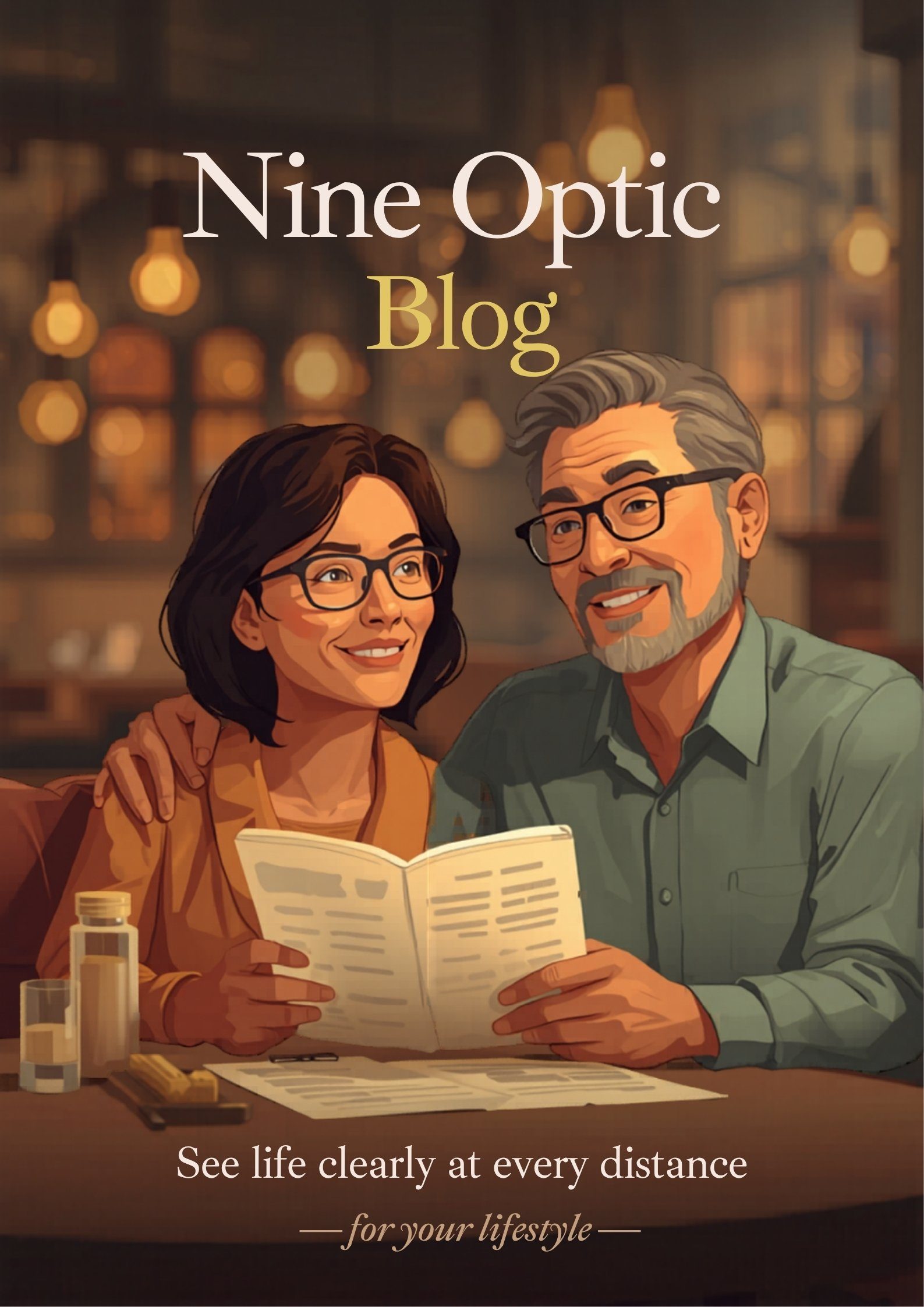 Couple wearing progressive glasses Bangladesh — near and far vision comfort