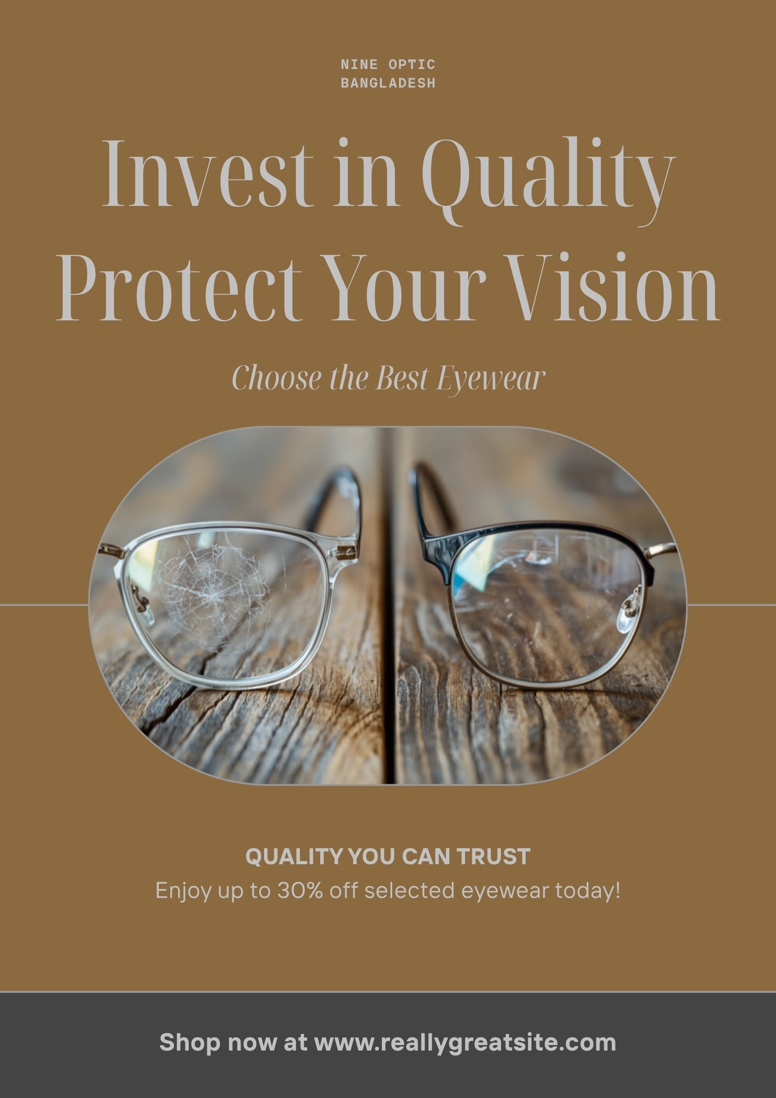 Close up comparison of cheap and premium eyeglass lens quality in Bangladesh