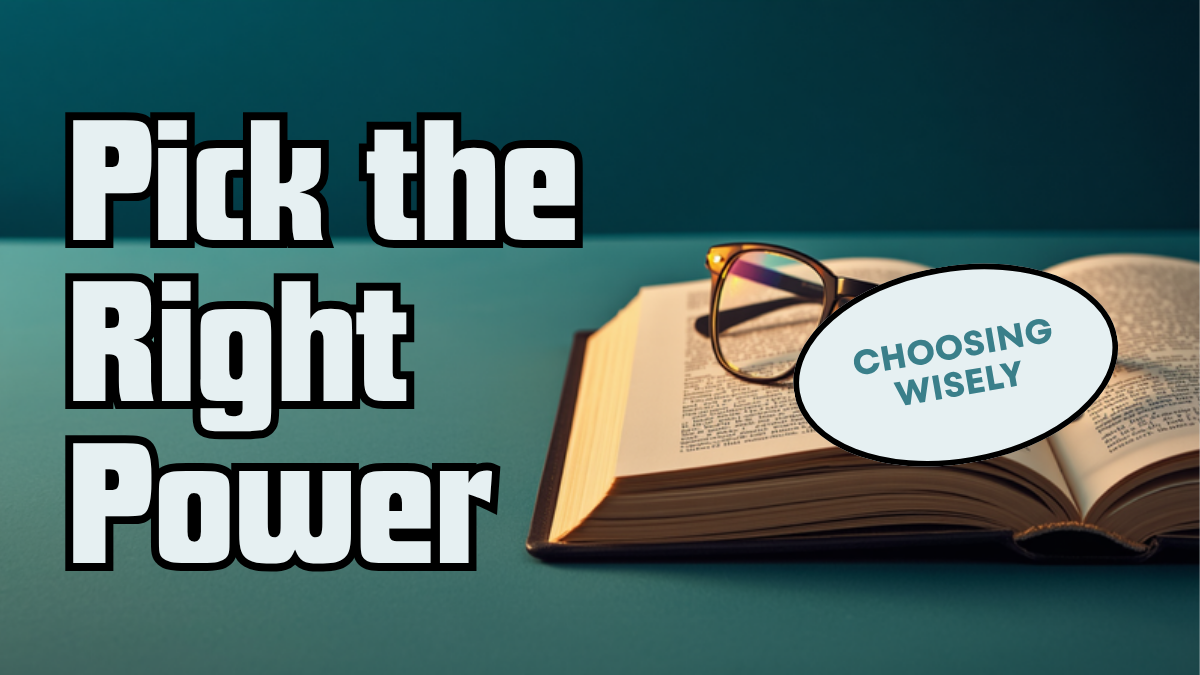 Reading glasses resting on an open book, choosing the right reading power
