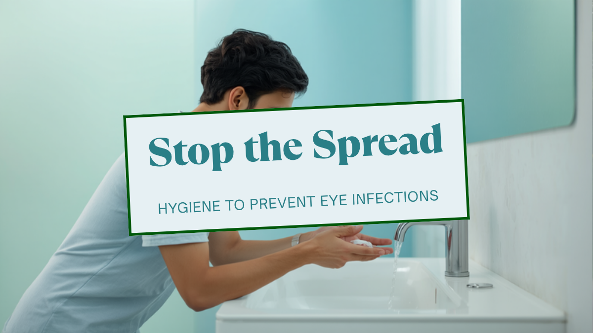 Person washing hands with soap to prevent spreading conjunctivitis eye infection